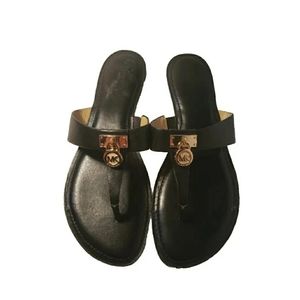 Michael Kors Black Leather Sandals Size 8.5